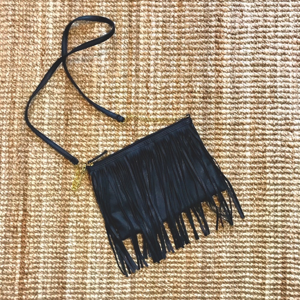 Black Fringe Crossbody